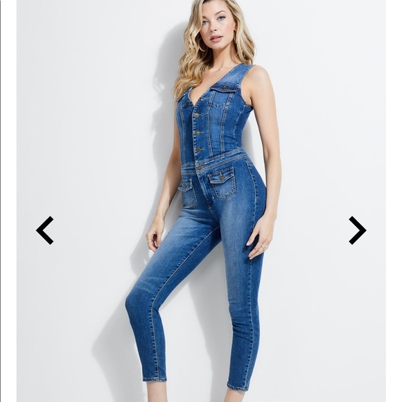 guess denim rompers